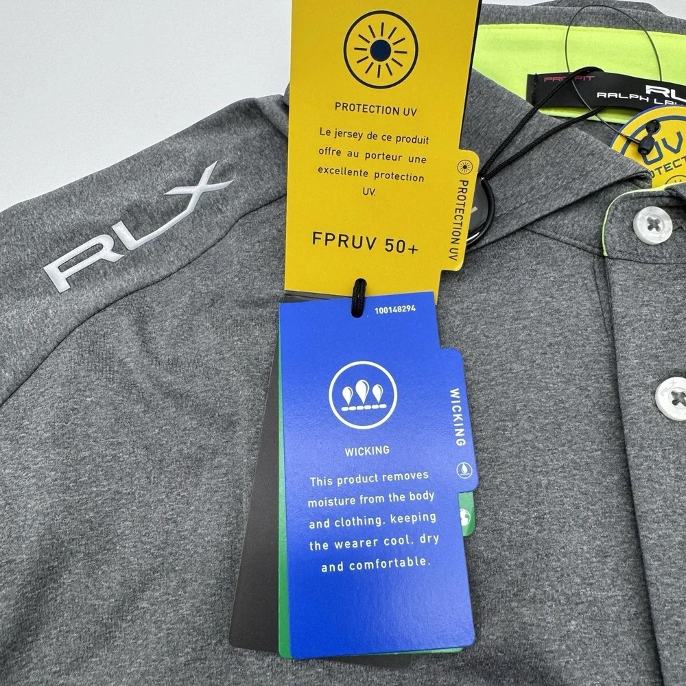 Ralph Lauren RLX  Spyglass Grey Heather Mens XXL  Button Down Polo Shirt